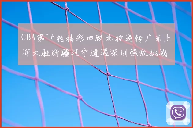 CBA第16轮精彩回顾北控逆转广东上海大胜新疆辽宁遭遇深圳强敌挑战