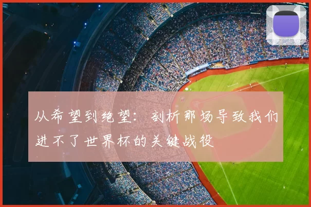 从希望到绝望:剖析那场导致我们进不了世界杯的关键战役