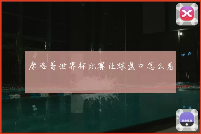 摩洛哥世界杯比赛让球盘口怎么看